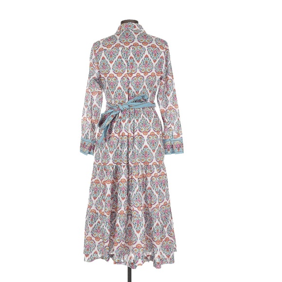 NWT Boden Paisley Long Sleeve Midi Dress 100% Cotton Size 10 Petite - Picture 5 of 14